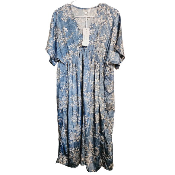 Love Kyla Karisa Polysilk BOHO Chic Lightweight Midi Dress Small NEW - Picture 1 of 9